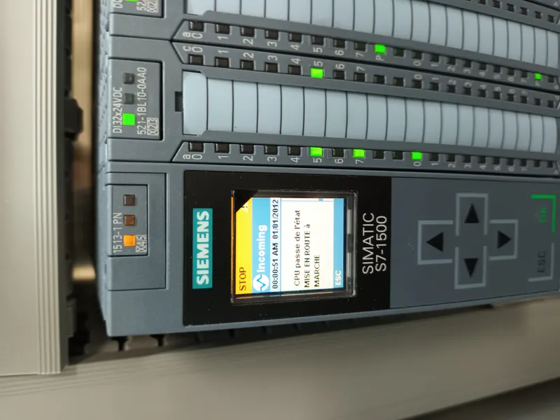CPU d’automate en marche lors d’une mise en service